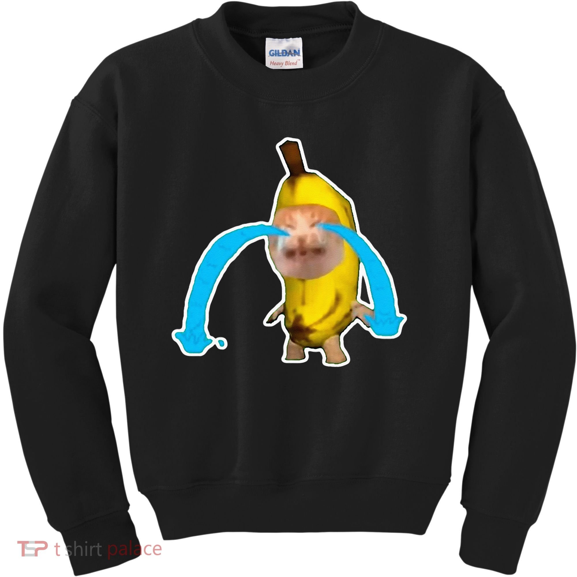 Crying Banana Cat Meme Kids Sweatshirt