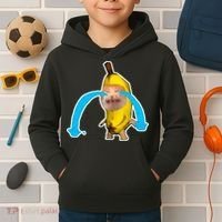 Crying Banana Cat Meme Kids Hoodie thumb 2