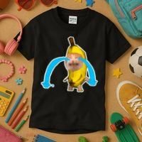 Crying Banana Cat Meme Kids T-Shirt thumb 3