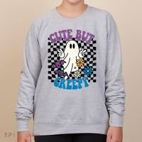 Cute But Creepy Funny Halloween Retro Women's Sweatshirt thumb 0