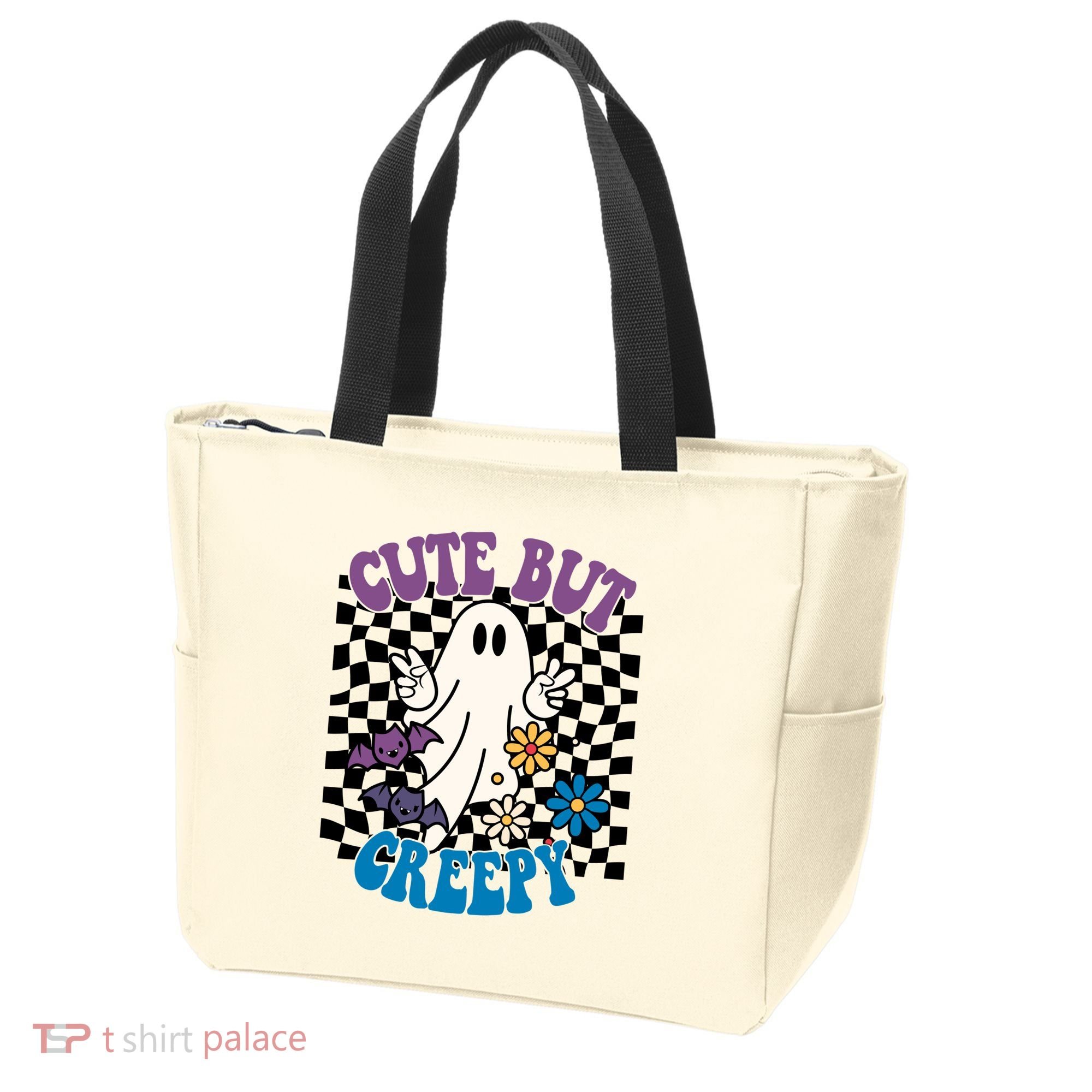Cute But Creepy Funny Halloween Retro Tote Bag