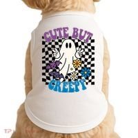 Cute But Creepy Funny Halloween Retro Doggie Tank thumb 0