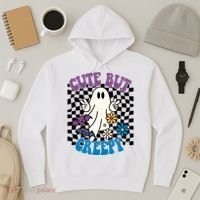 Cute But Creepy Funny Halloween Retro Hoodie thumb 3