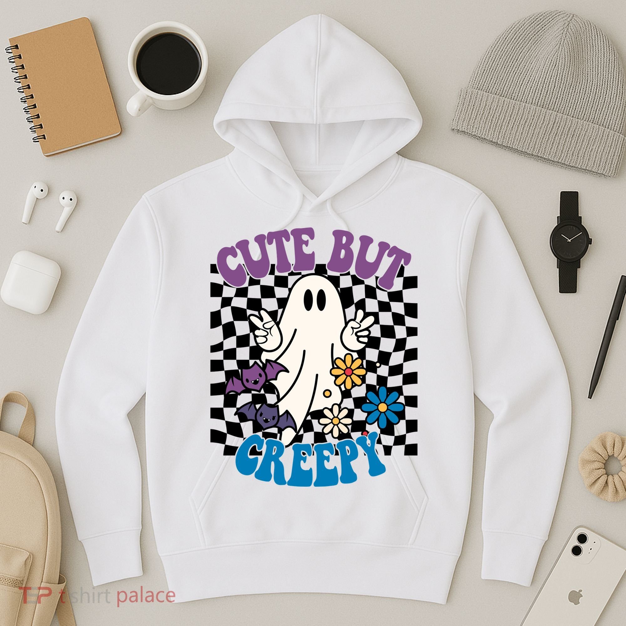 Cute But Creepy Funny Halloween Retro Hoodie