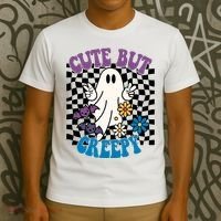 Cute But Creepy Funny Halloween Retro T-Shirt thumb 3