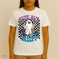 Cute But Creepy Funny Halloween Retro T-Shirt thumb 4