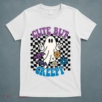 Cute But Creepy Funny Halloween Retro T-Shirt thumb 5