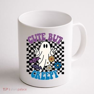 Cute But Creepy Funny Halloween Retro Coffee Mug back