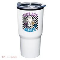 Cute But Creepy Funny Halloween Retro Tumbler thumb 0