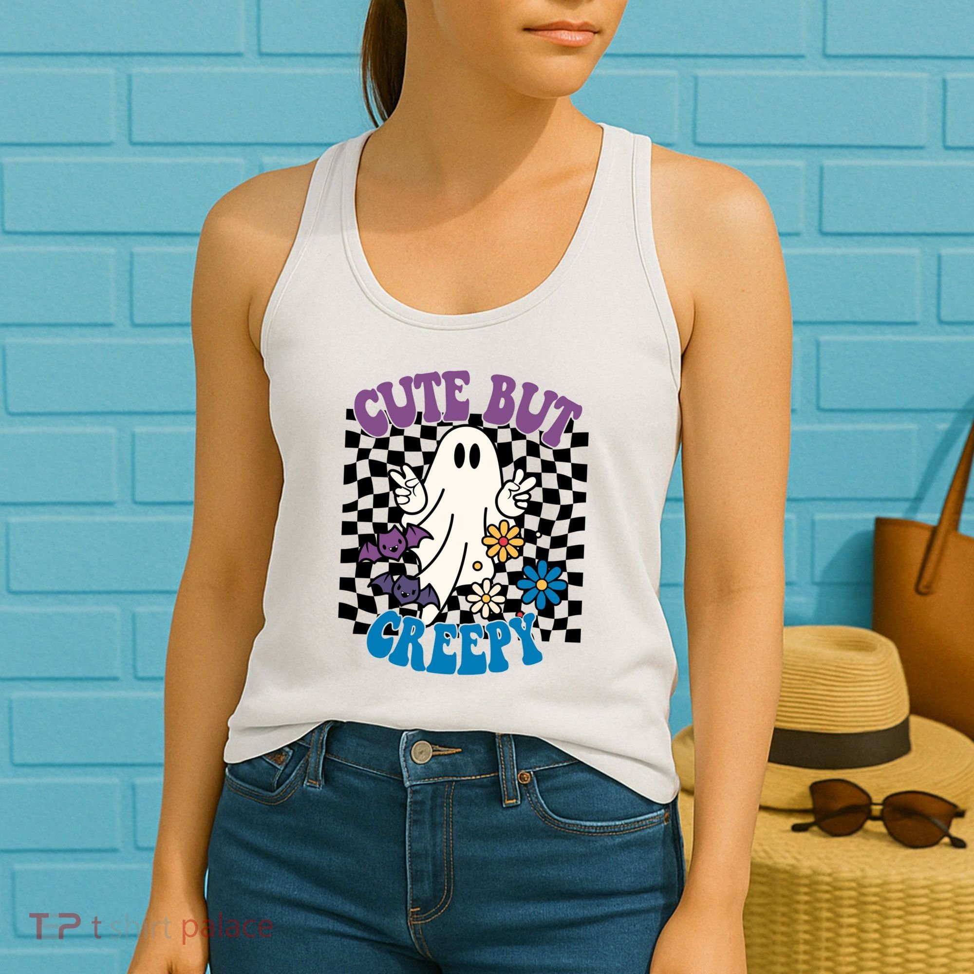 Cute But Creepy Funny Halloween Retro Women's Tank Top