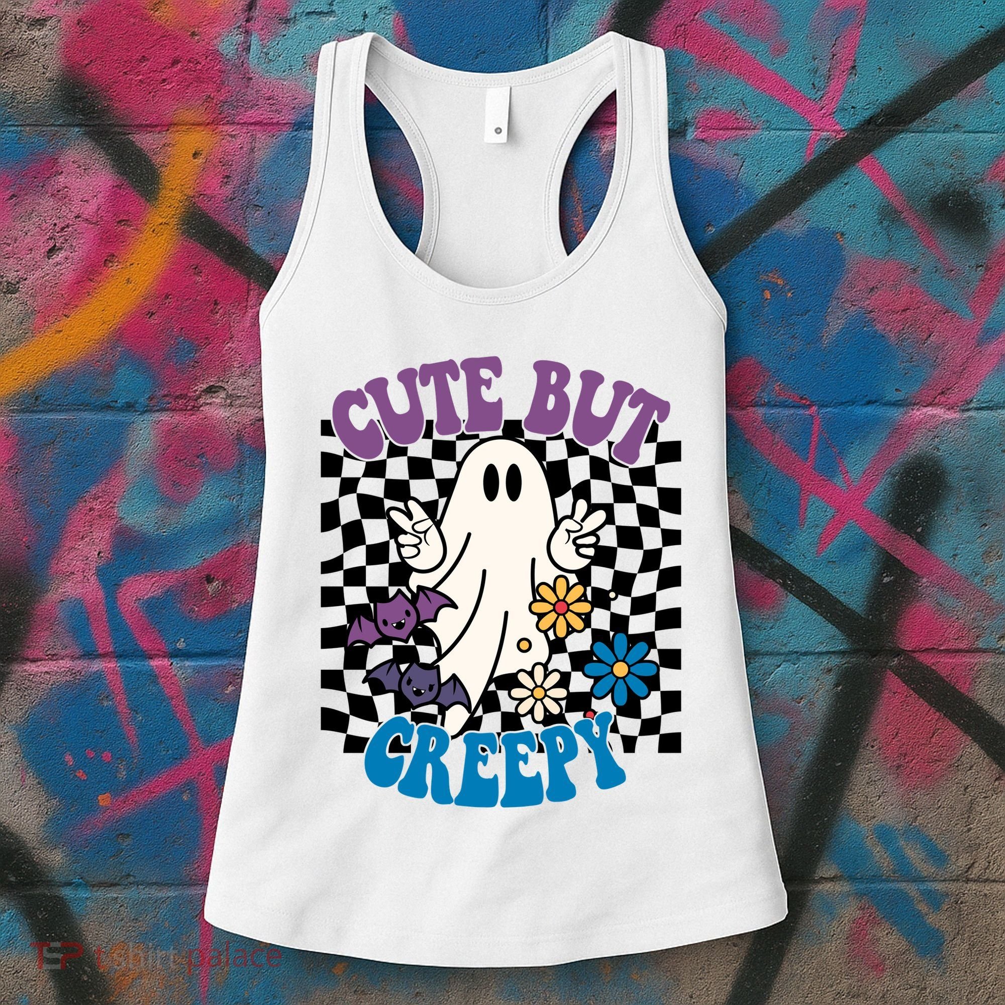 Cute But Creepy Funny Halloween Retro Women's Tank Top