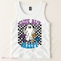 Cute But Creepy Funny Halloween Retro Tank Top thumb 2