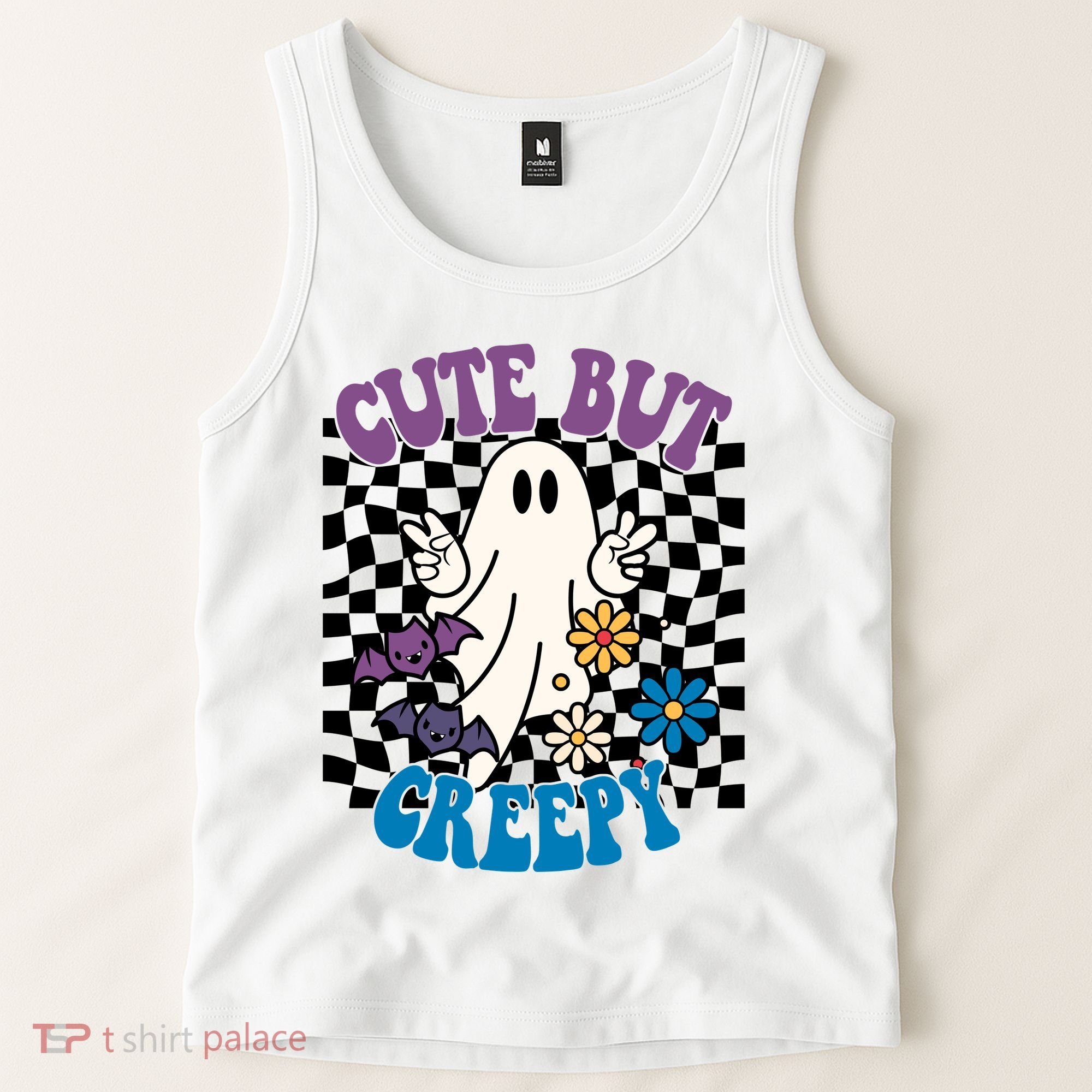 Cute But Creepy Funny Halloween Retro Tank Top