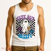 Cute But Creepy Funny Halloween Retro Tank Top thumb 3