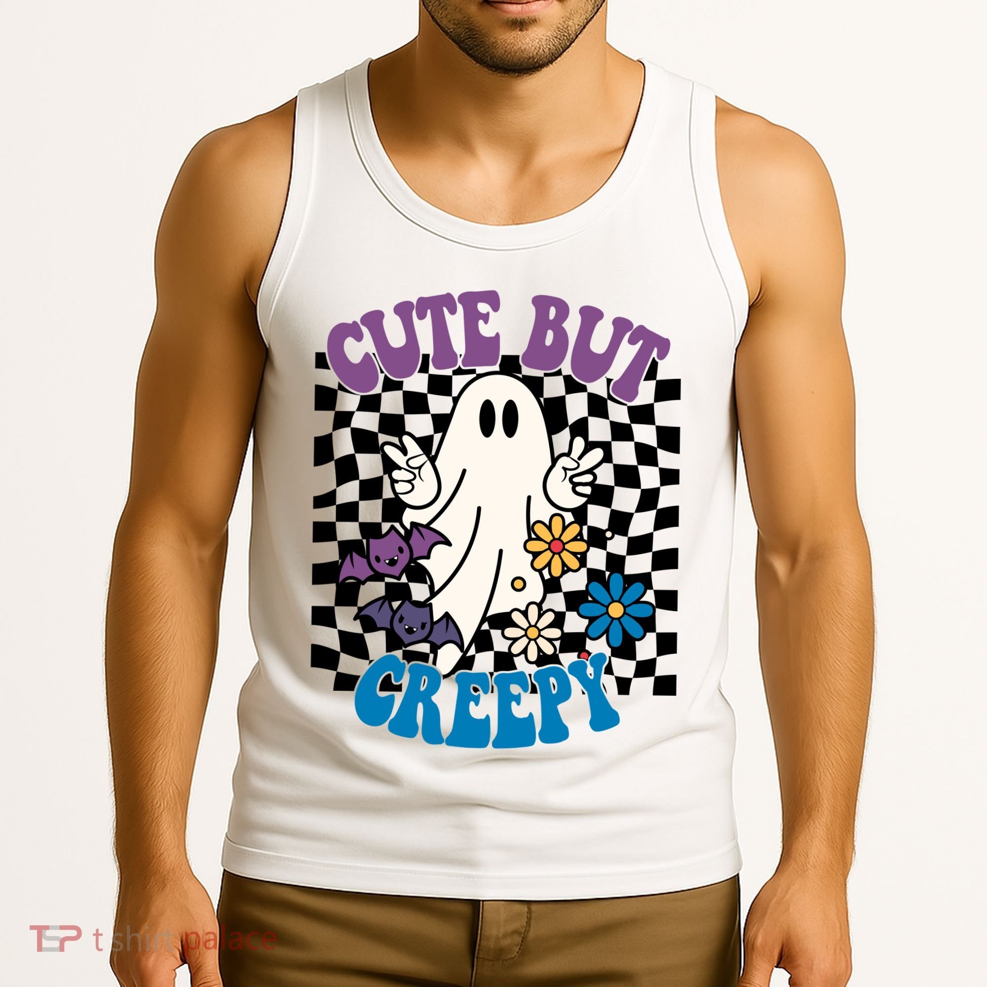 Cute But Creepy Funny Halloween Retro Tank Top