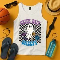 Cute But Creepy Funny Halloween Retro Tank Top thumb 4