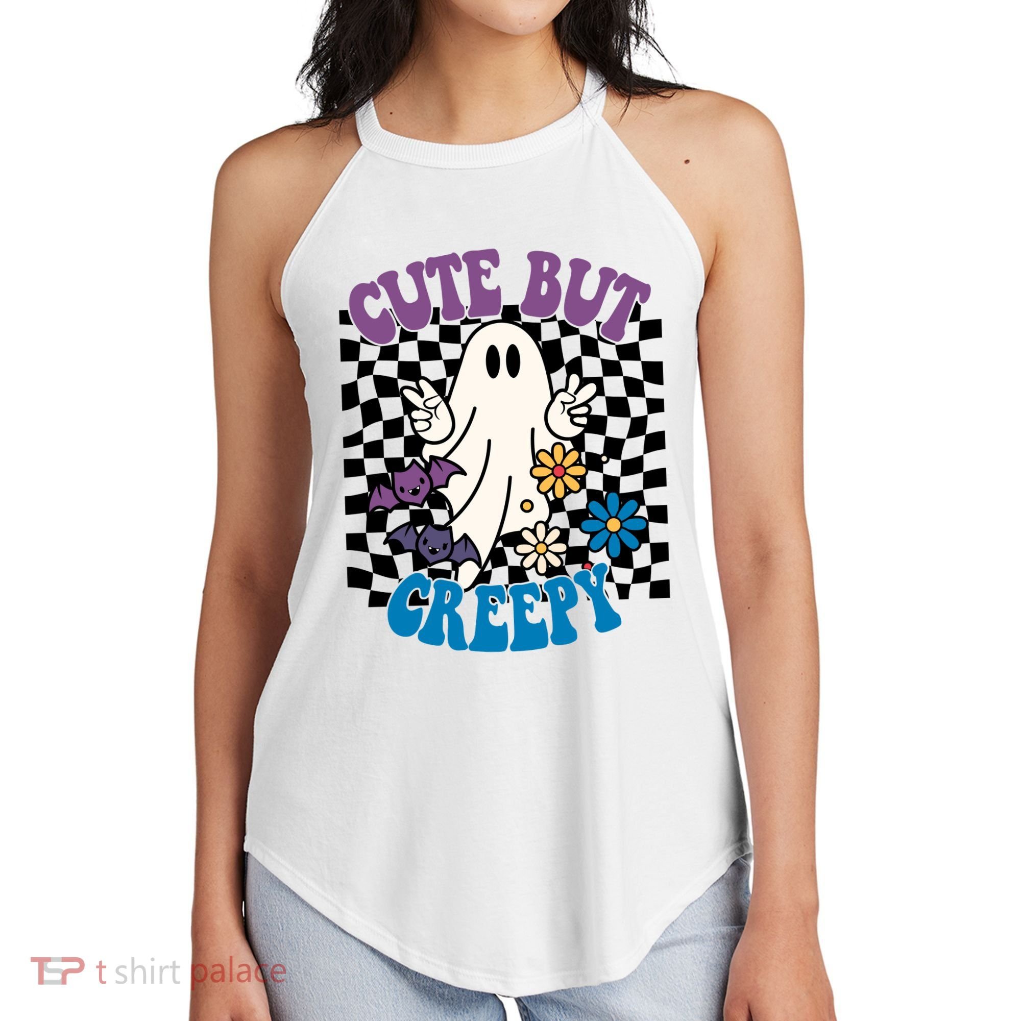 Cute But Creepy Funny Halloween Retro Women's Perfect Tri Rocker Tank