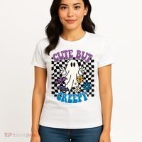 Cute But Creepy Funny Halloween Retro Women's T-Shirt thumb 4