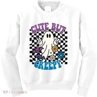 Cute But Creepy Funny Halloween Retro Kids Sweatshirt thumb 0