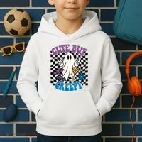 Cute But Creepy Funny Halloween Retro Kids Hoodie thumb 2