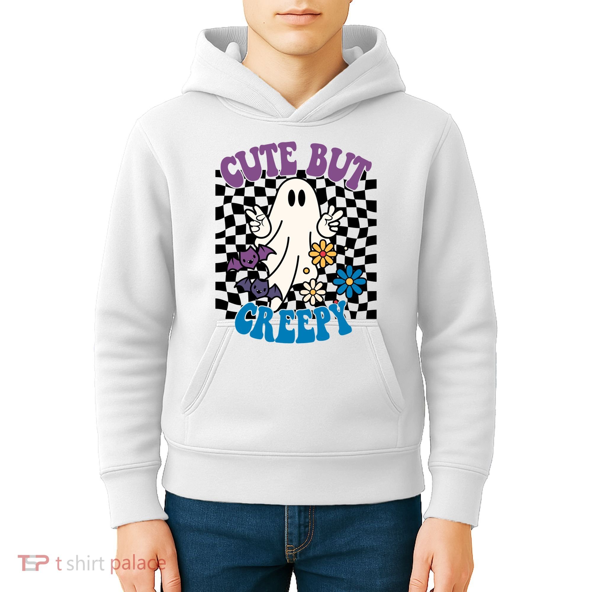 Cute But Creepy Funny Halloween Retro Kids Hoodie