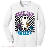 Cute But Creepy Funny Halloween Retro Kids Long Sleeve Shirt thumb 0