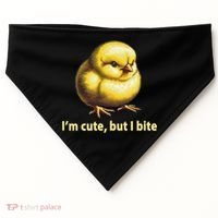 CUTE BABY CHICK ANGRY CHICKEN FUNNY WOMEN ANIMAL EASTER USA-Made Doggie Bandana thumb 0