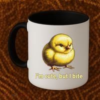 CUTE BABY CHICK ANGRY CHICKEN FUNNY WOMEN ANIMAL EASTER Coffee Mug thumb 2