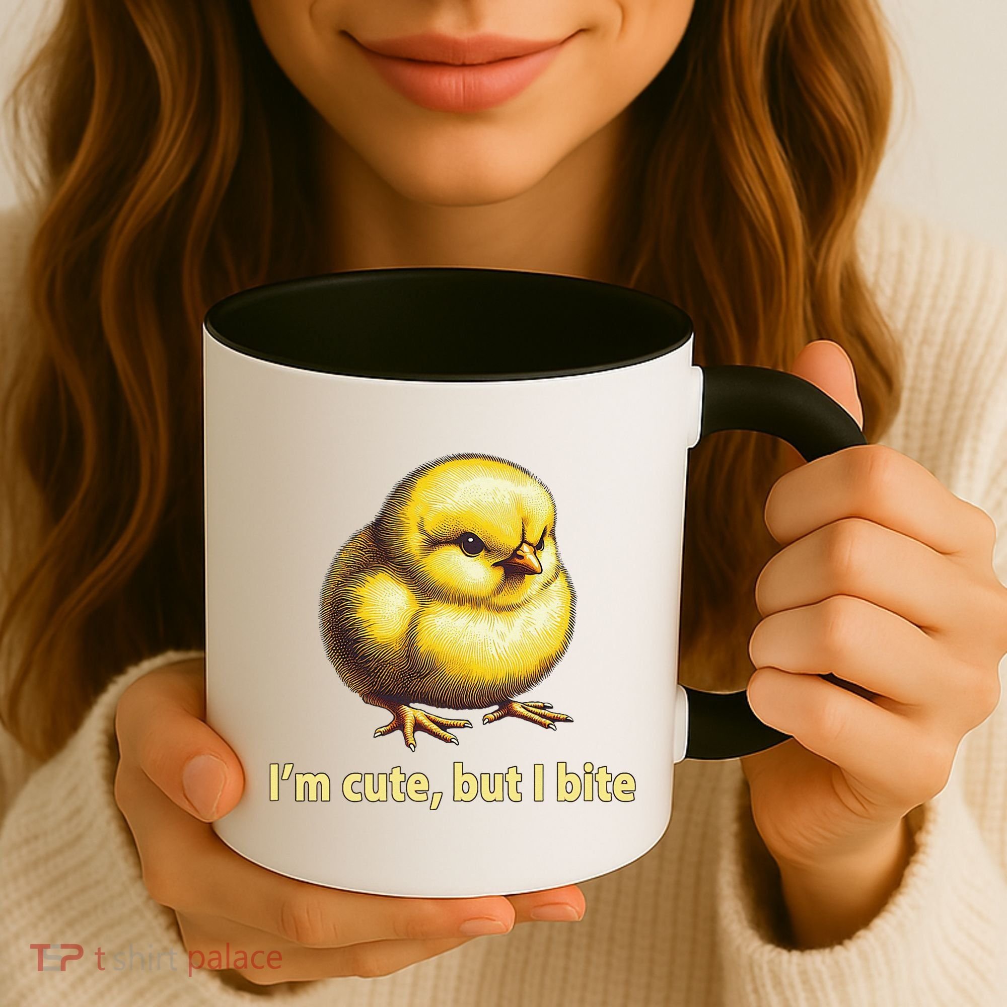 CUTE BABY CHICK ANGRY CHICKEN FUNNY WOMEN ANIMAL EASTER Coffee Mug
