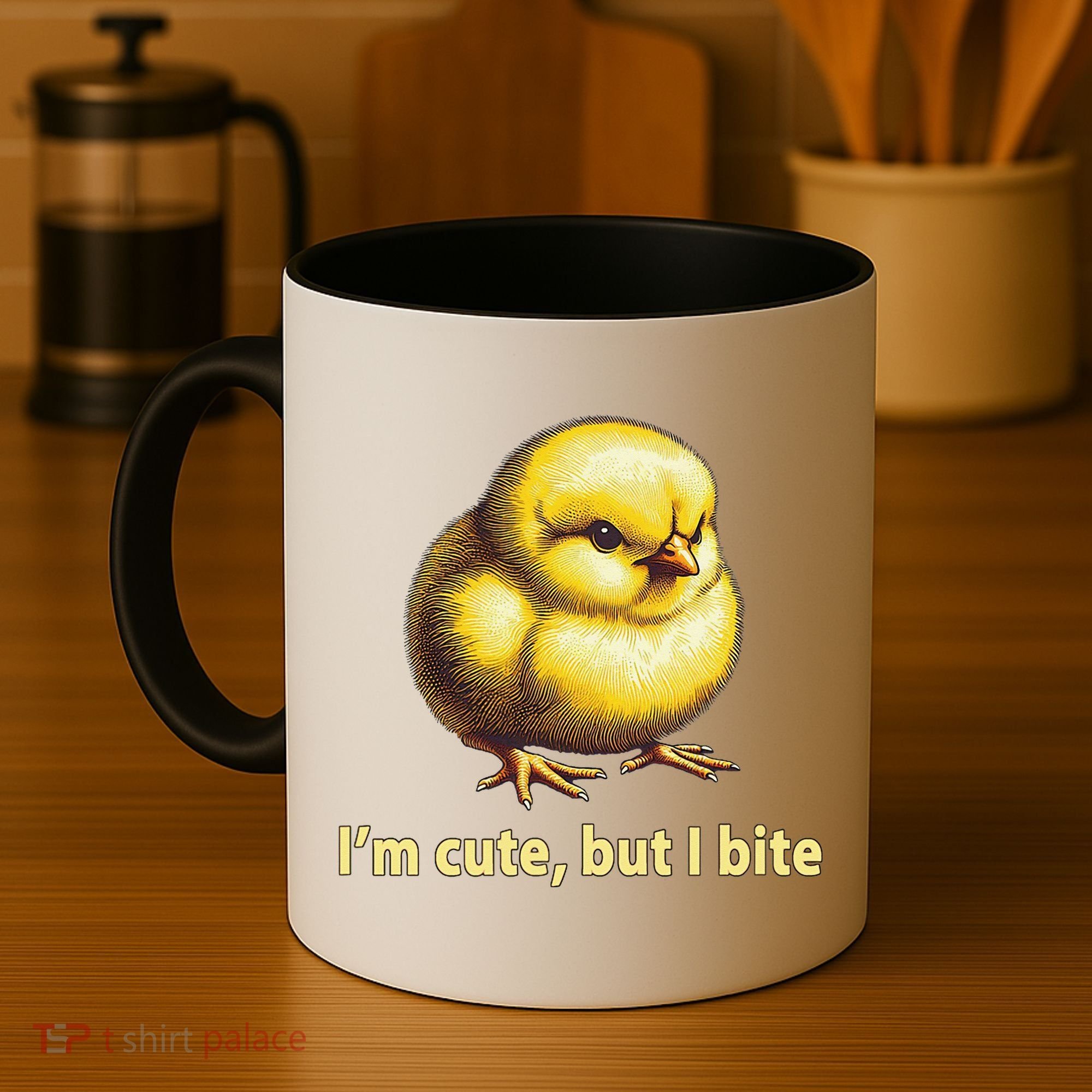 CUTE BABY CHICK ANGRY CHICKEN FUNNY WOMEN ANIMAL EASTER Coffee Mug