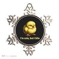 CUTE BABY CHICK ANGRY CHICKEN FUNNY WOMEN ANIMAL EASTER Ornament thumb 0