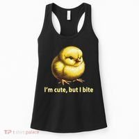CUTE BABY CHICK ANGRY CHICKEN FUNNY WOMEN ANIMAL EASTER Women's Tank Top thumb 0