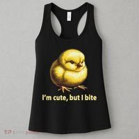 CUTE BABY CHICK ANGRY CHICKEN FUNNY WOMEN ANIMAL EASTER Women's Tank Top thumb 3