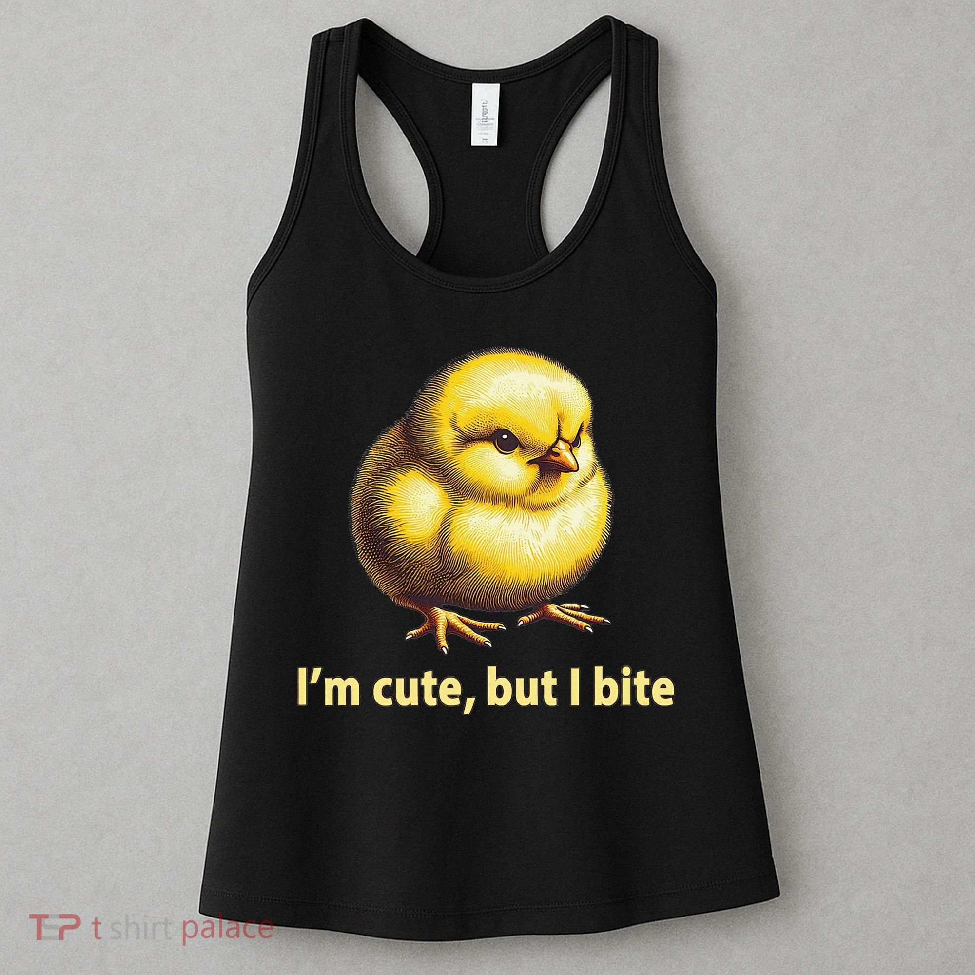 CUTE BABY CHICK ANGRY CHICKEN FUNNY WOMEN ANIMAL EASTER Women's Tank Top