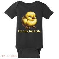 CUTE BABY CHICK ANGRY CHICKEN FUNNY WOMEN ANIMAL EASTER Baby Bodysuit thumb 0