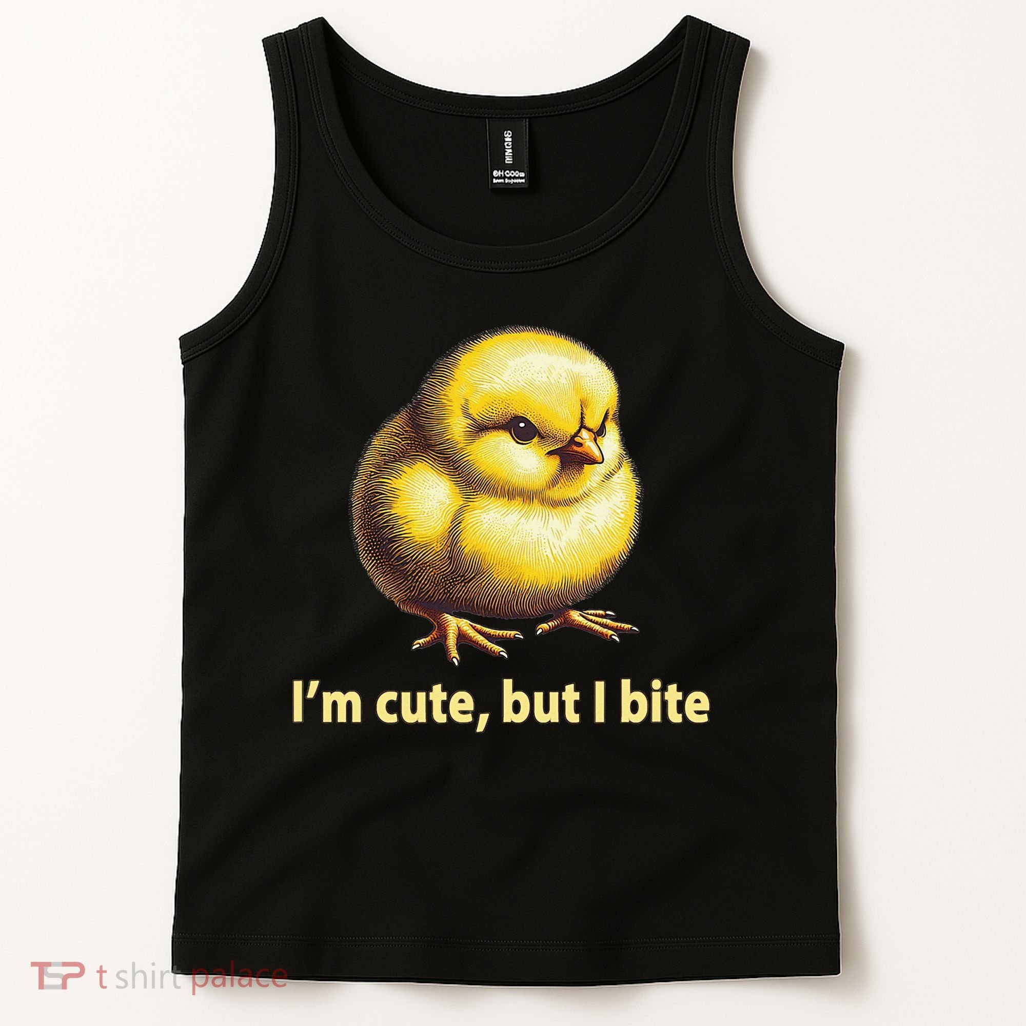 CUTE BABY CHICK ANGRY CHICKEN FUNNY WOMEN ANIMAL EASTER Tank Top