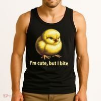 CUTE BABY CHICK ANGRY CHICKEN FUNNY WOMEN ANIMAL EASTER Tank Top thumb 3