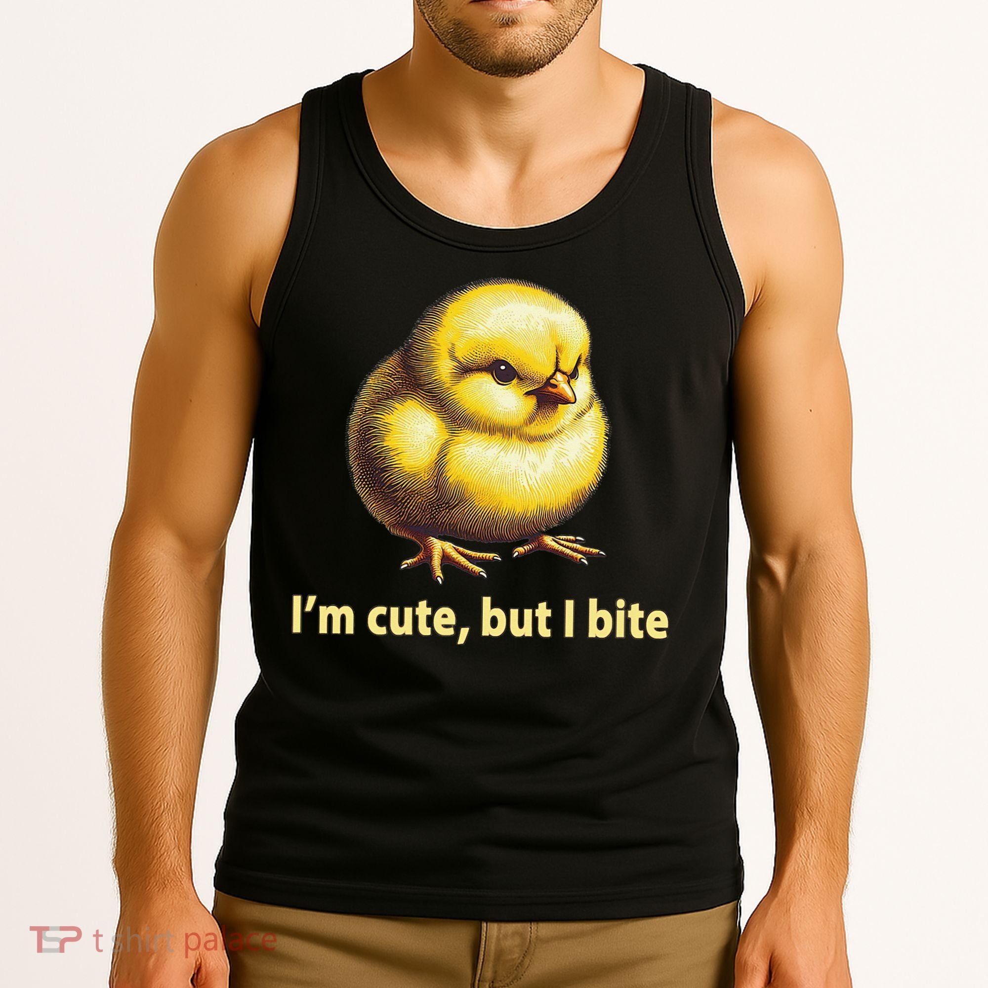CUTE BABY CHICK ANGRY CHICKEN FUNNY WOMEN ANIMAL EASTER Tank Top