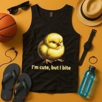 CUTE BABY CHICK ANGRY CHICKEN FUNNY WOMEN ANIMAL EASTER Tank Top thumb 4