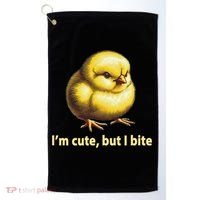CUTE BABY CHICK ANGRY CHICKEN FUNNY WOMEN ANIMAL EASTER Golf Towel thumb 0