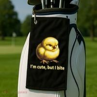 CUTE BABY CHICK ANGRY CHICKEN FUNNY WOMEN ANIMAL EASTER Golf Towel thumb 2