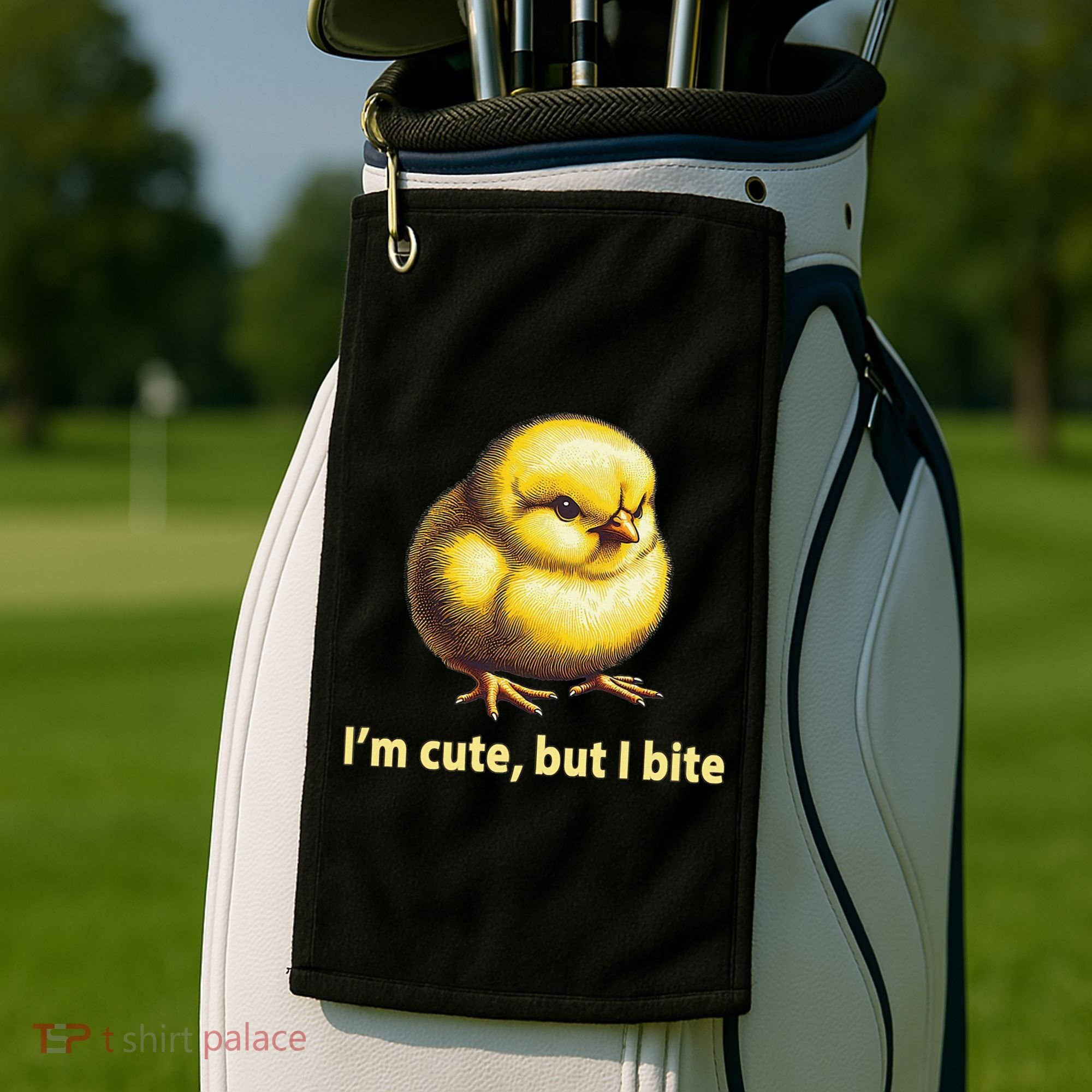 CUTE BABY CHICK ANGRY CHICKEN FUNNY WOMEN ANIMAL EASTER Golf Towel