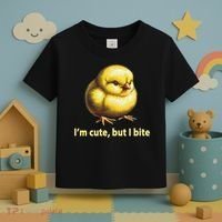 CUTE BABY CHICK ANGRY CHICKEN FUNNY WOMEN ANIMAL EASTER Toddler T-Shirt thumb 3