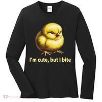 CUTE BABY CHICK ANGRY CHICKEN FUNNY WOMEN ANIMAL EASTER Women's Long Sleeve Shirt thumb 0