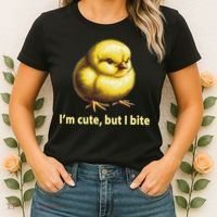 CUTE BABY CHICK ANGRY CHICKEN FUNNY WOMEN ANIMAL EASTER Women's T-Shirt thumb 2