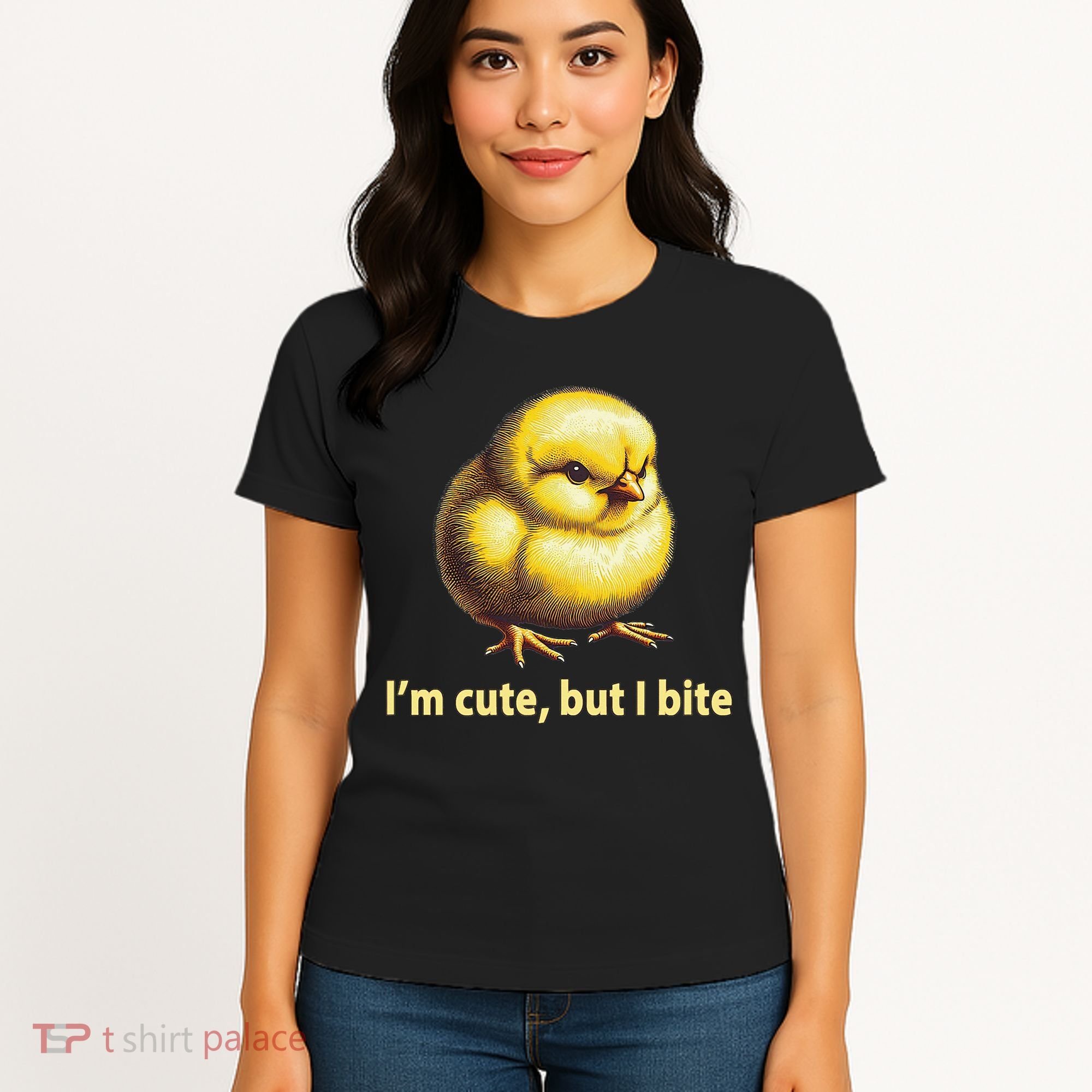 CUTE BABY CHICK ANGRY CHICKEN FUNNY WOMEN ANIMAL EASTER Women's T-Shirt