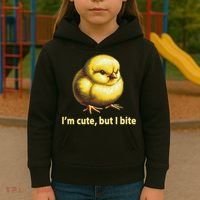 CUTE BABY CHICK ANGRY CHICKEN FUNNY WOMEN ANIMAL EASTER Kids Hoodie thumb 3