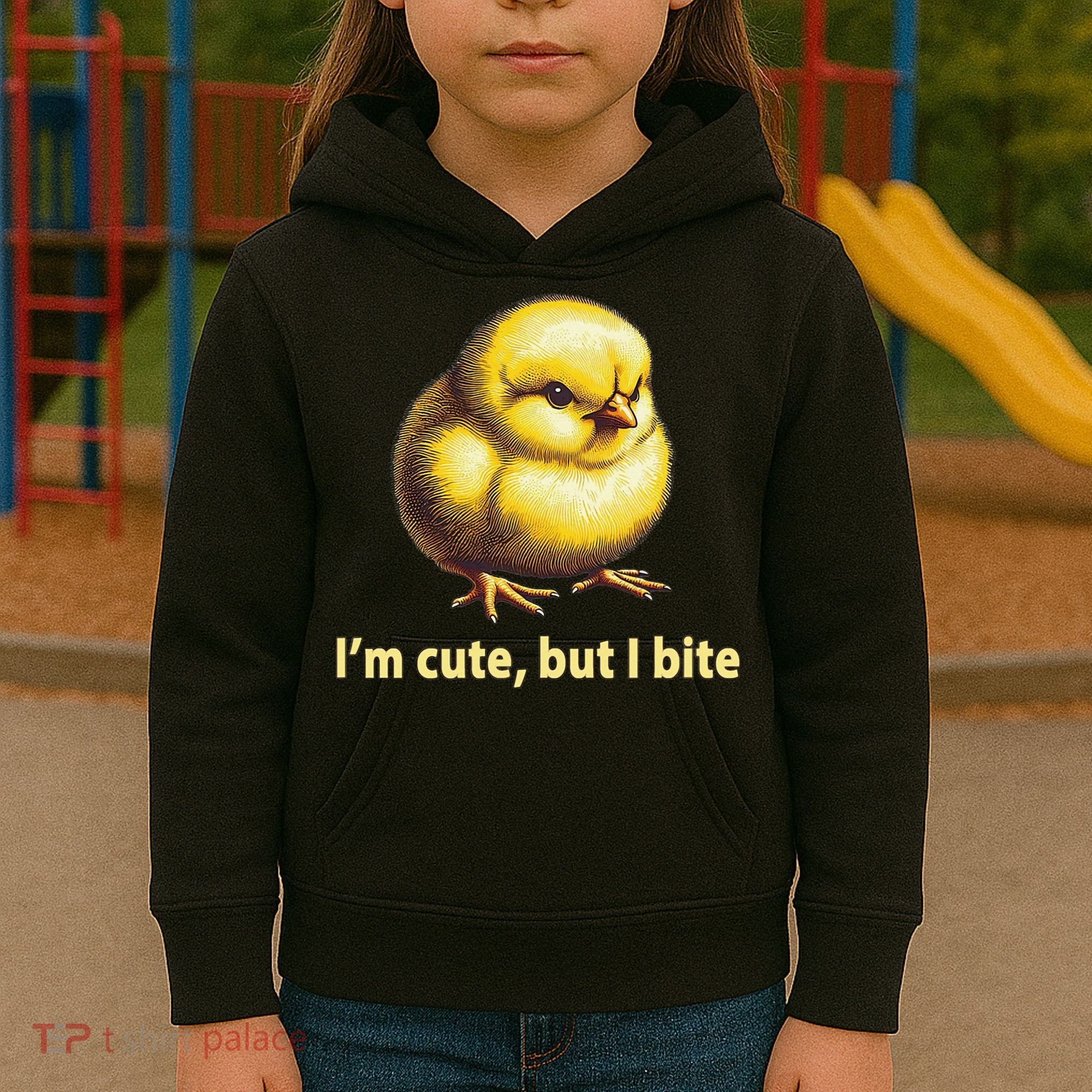 CUTE BABY CHICK ANGRY CHICKEN FUNNY WOMEN ANIMAL EASTER Kids Hoodie