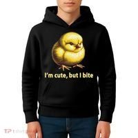 CUTE BABY CHICK ANGRY CHICKEN FUNNY WOMEN ANIMAL EASTER Kids Hoodie thumb 4