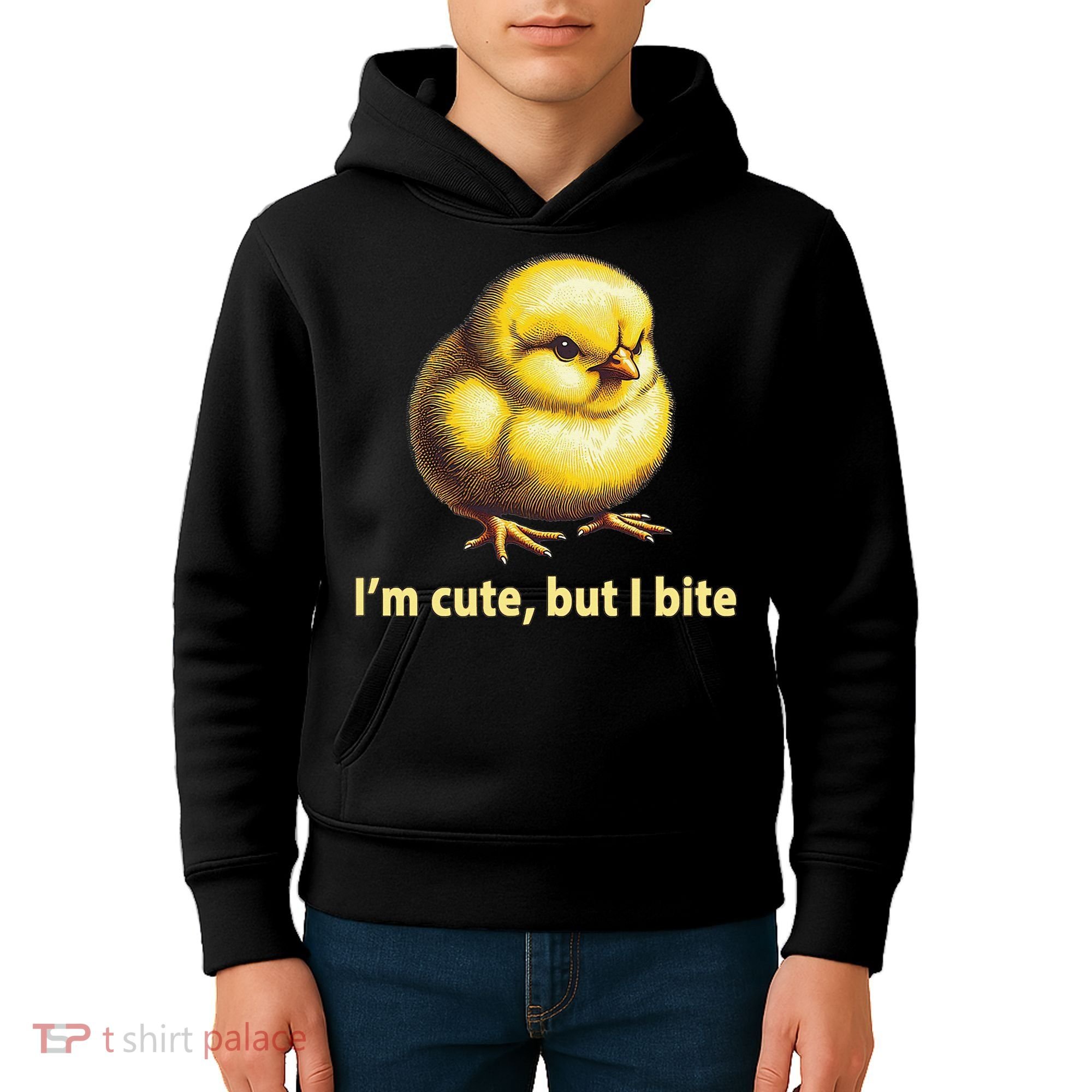 CUTE BABY CHICK ANGRY CHICKEN FUNNY WOMEN ANIMAL EASTER Kids Hoodie